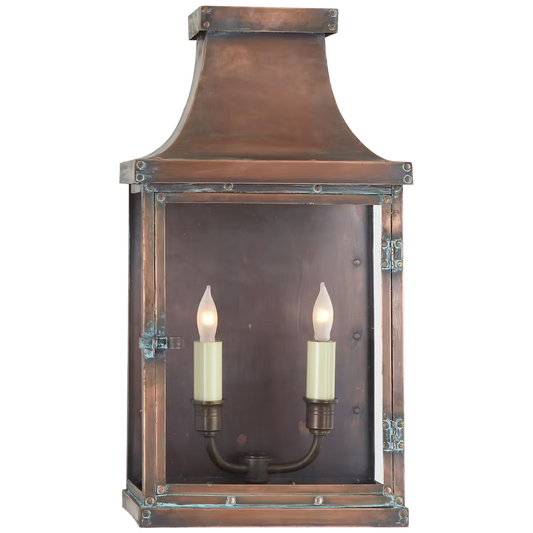 Bedford Wide 3/4 Lantern in Natural Copper