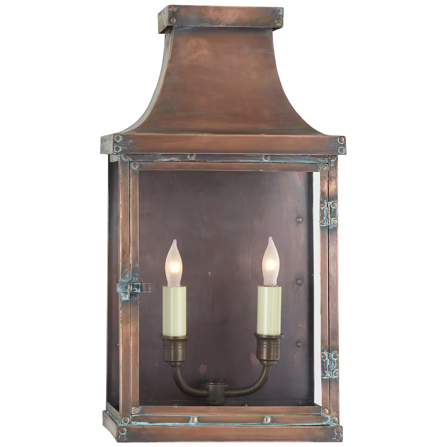 Bedford Wide 3/4 Lantern in Natural Copper