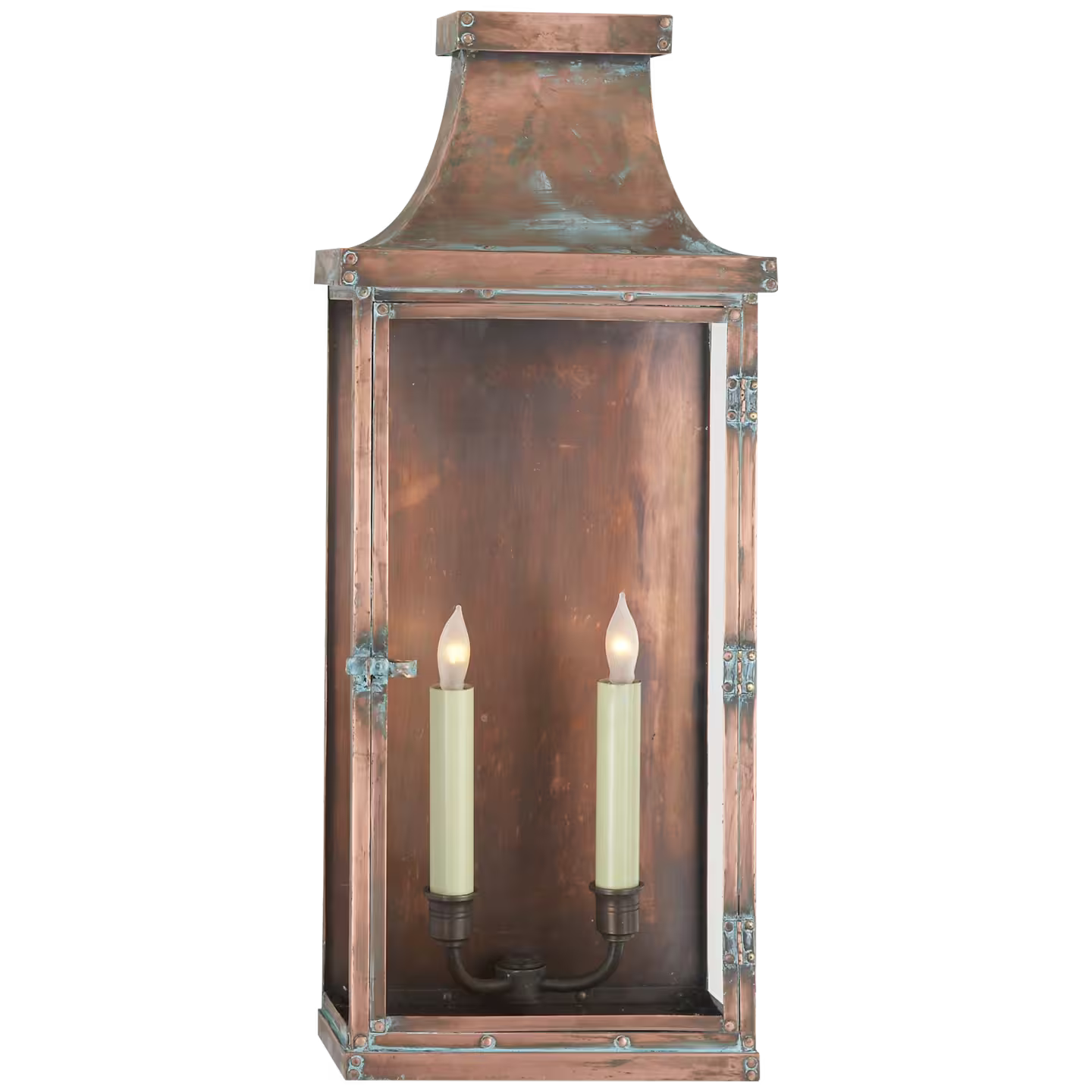 Bedford Wide 3/4 Lantern in Natural Copper