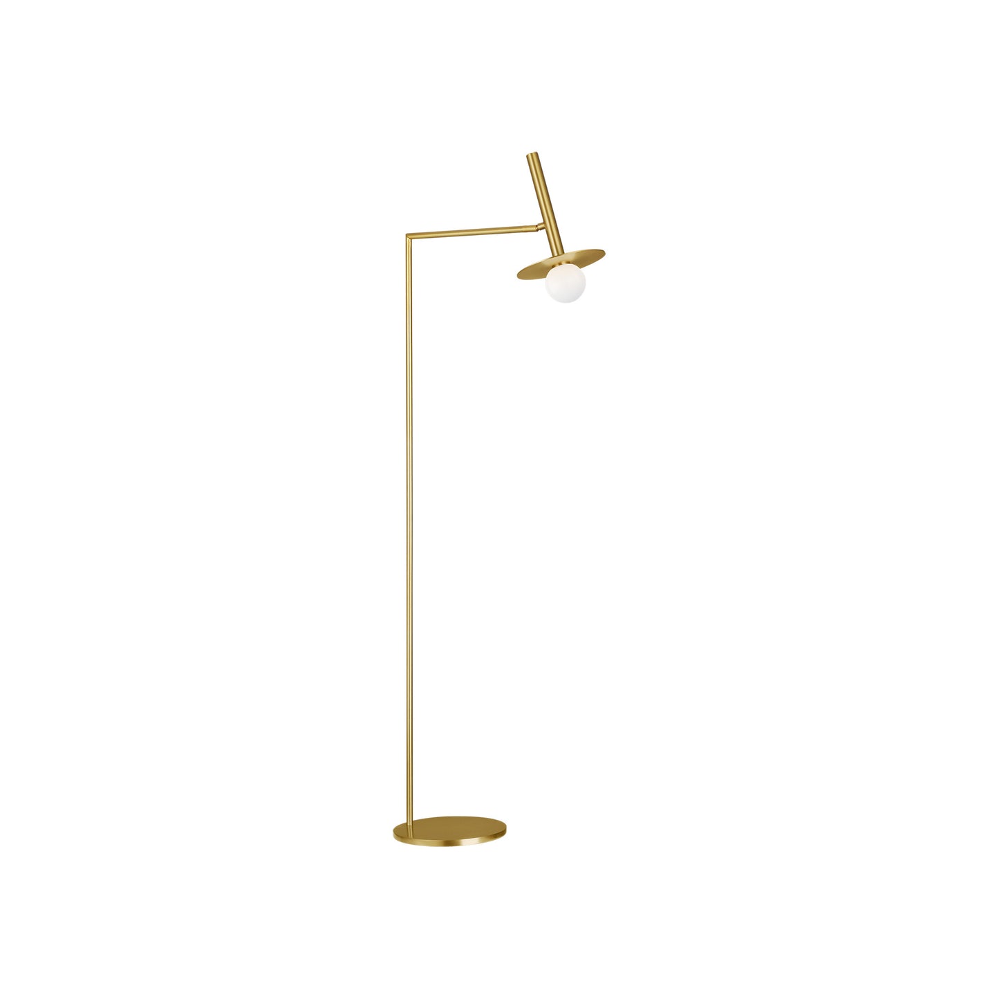 Nodes Floor Lamp in Burnished Brass with White Glass