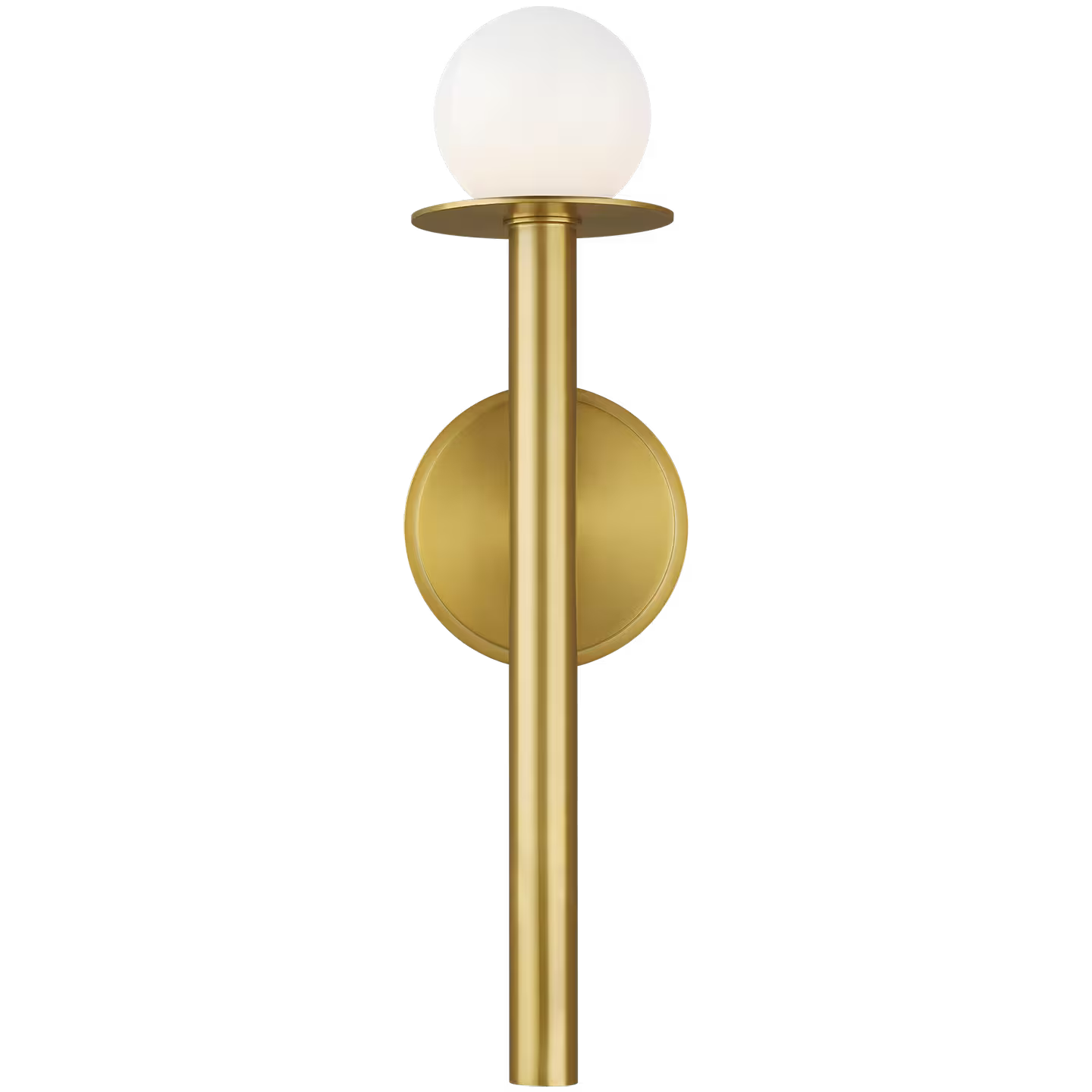 Nodes Sconce in Burnished Brass with White Glass