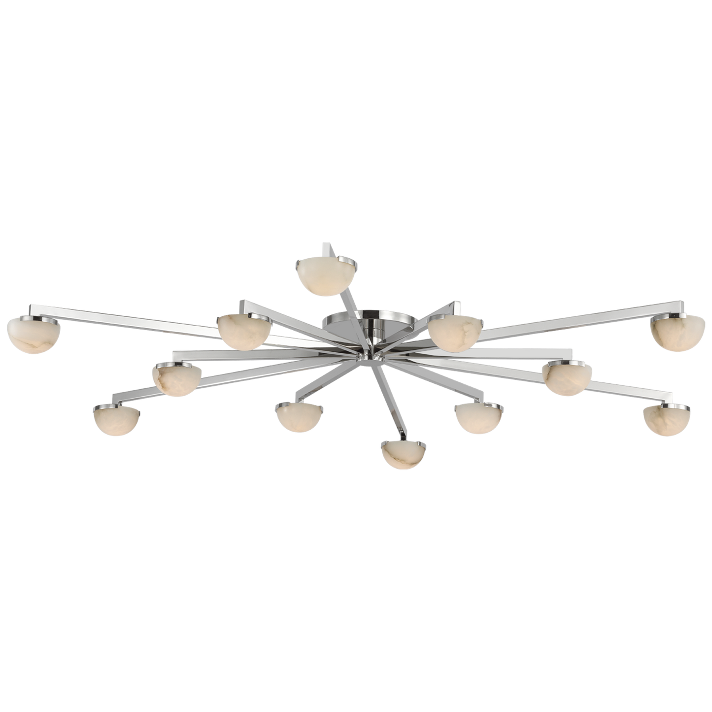 Pedra Staggered Arm Flush Mount with Alabaster