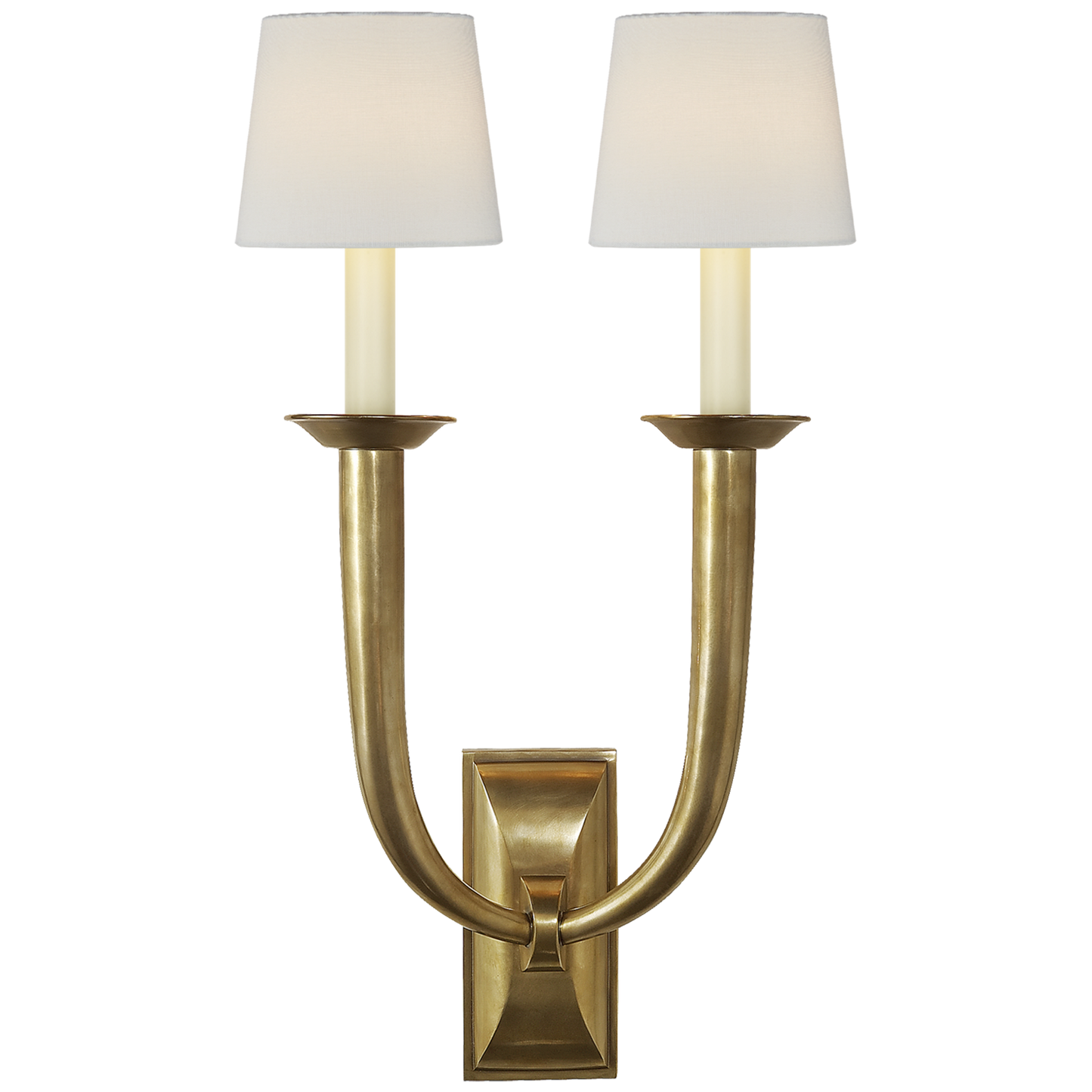 French Deco Horn Double Wall Light