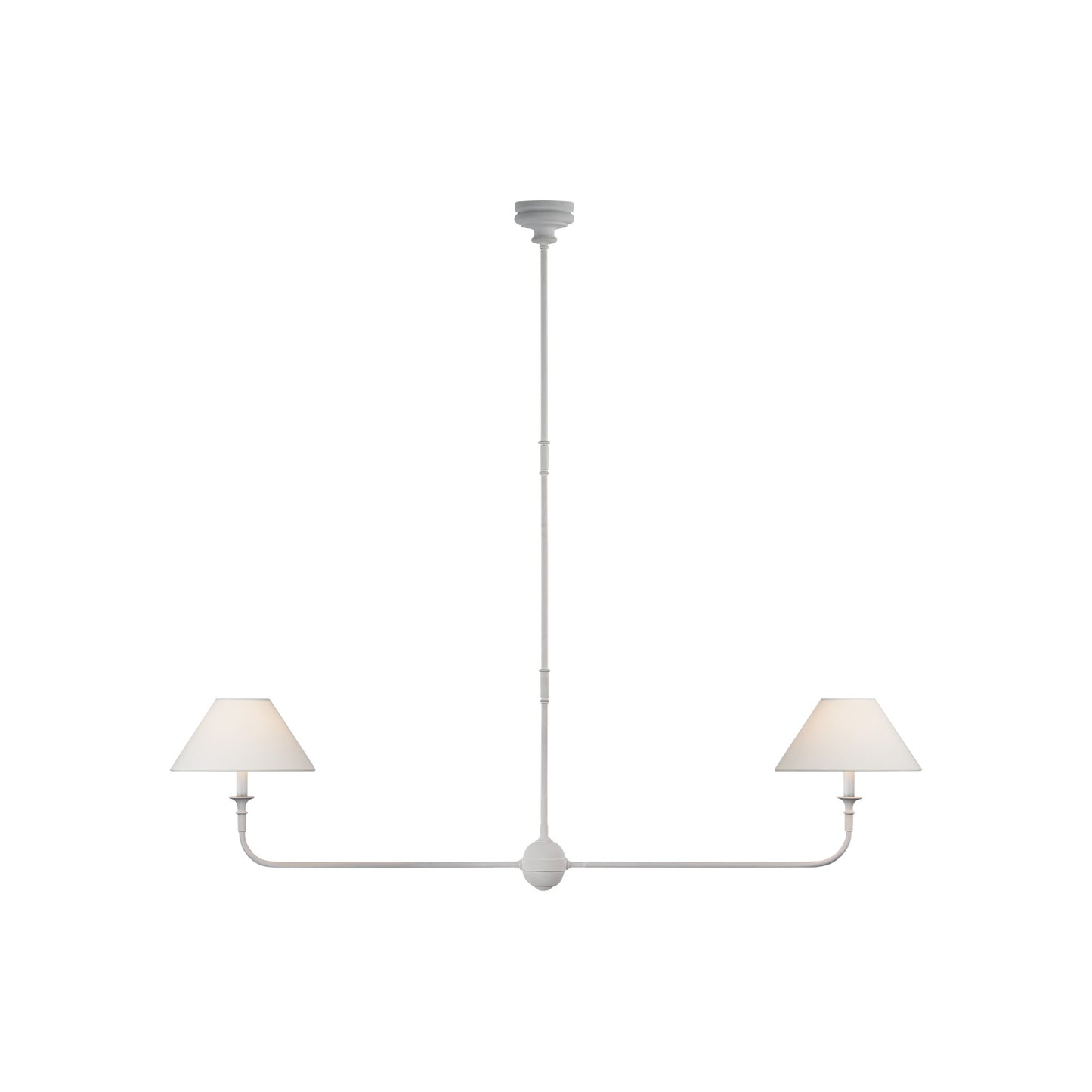 Piaf Large Two Light Linear Pendant with Linen Shades