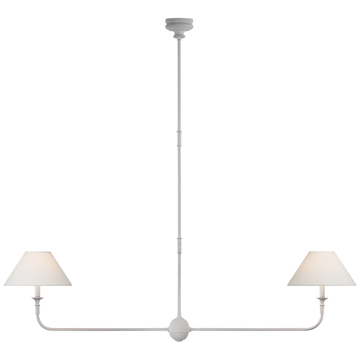 Piaf Large Two Light Linear Pendant with Linen Shades