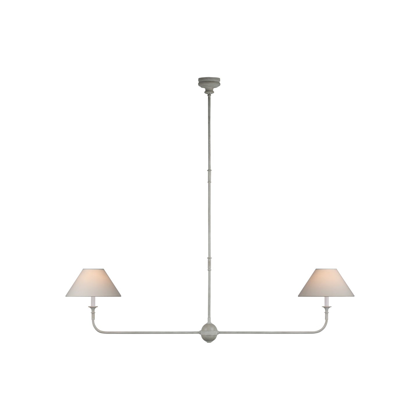 Piaf Large Two Light Linear Pendant with Linen Shades