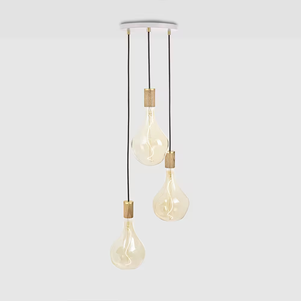Triple Voronoi II Pendant with White Canopy