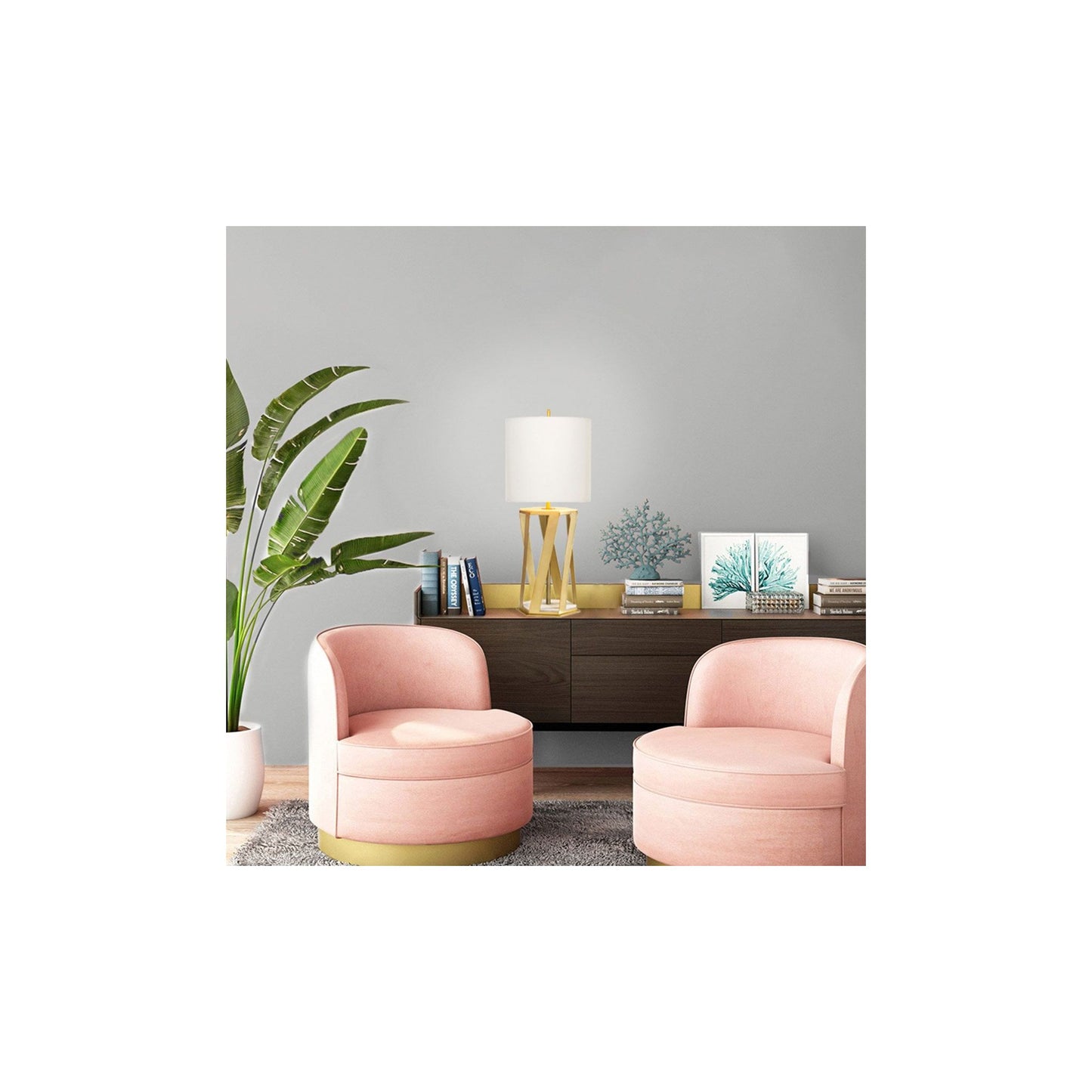 Apollo 1-Light Table Lamp in Brushed Brass
