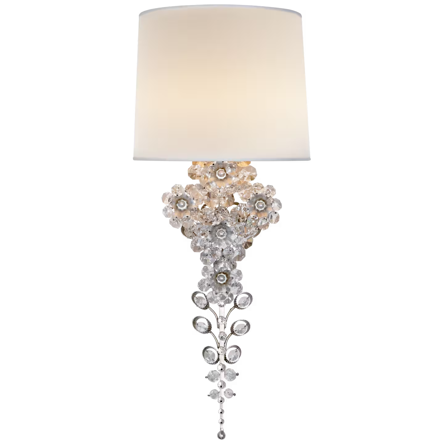 Claret Tail Sconce with Linen Shade