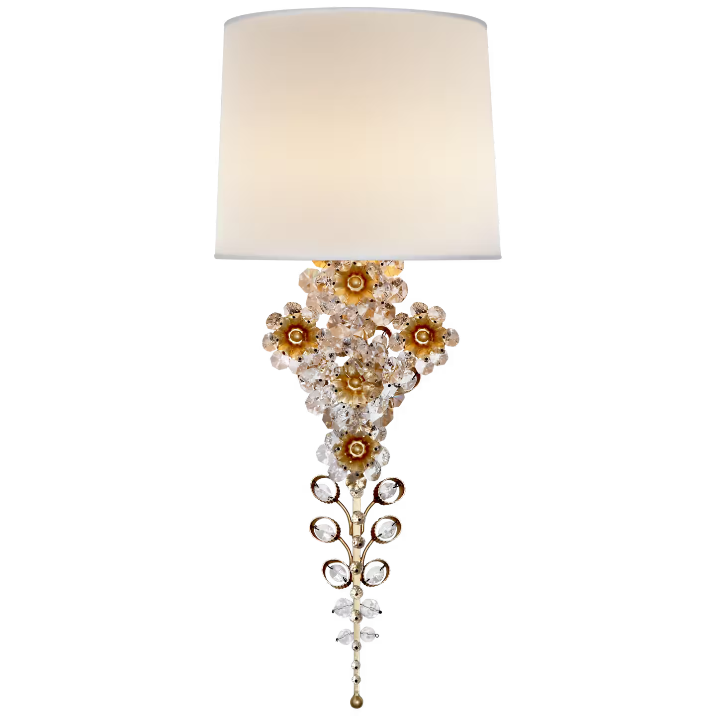 Claret Tail Sconce with Linen Shade
