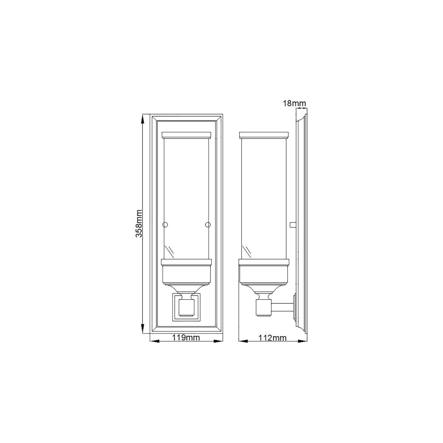 Cambridge 1-Light Wall Light in Polished Chrome