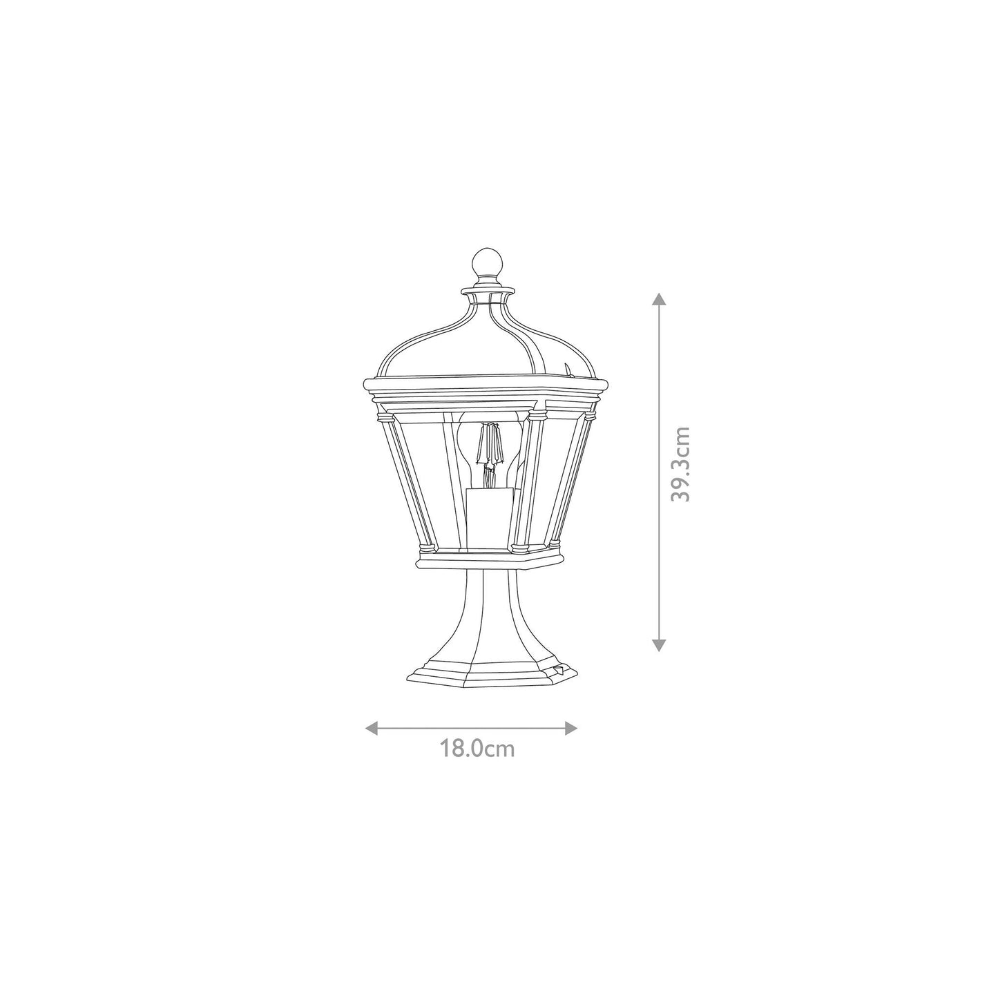 Bayview 1-Light Medium Pedestal Lantern in Black