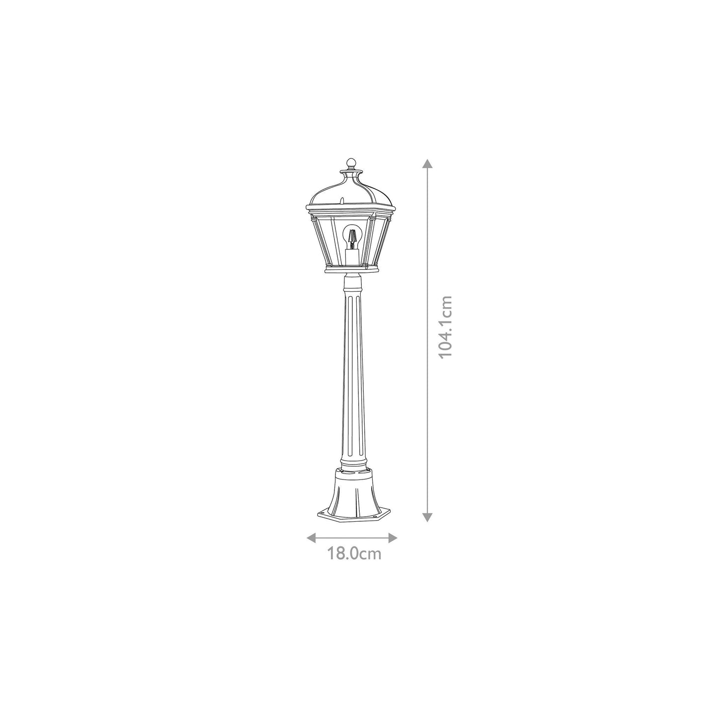 Bayview 1-Light Medium Pillar Lantern in Black