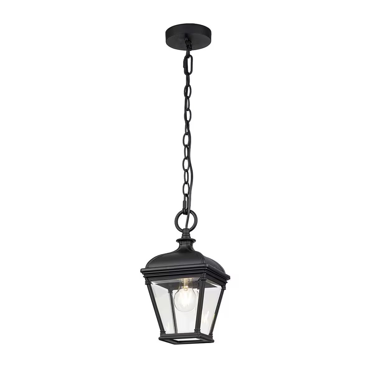 Bayview 1-Light Medium Chain Lantern in Black