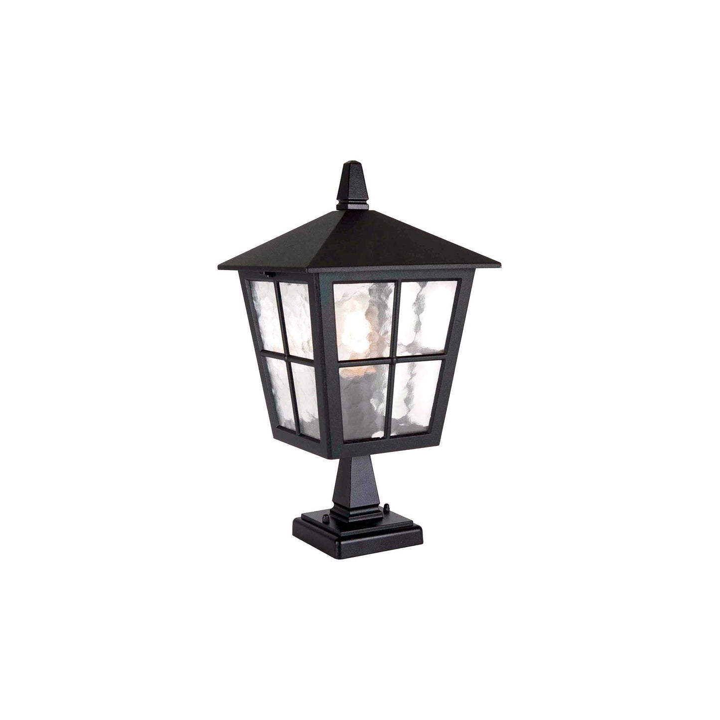 Canterbury 1-Light Pedestal Lantern in Black