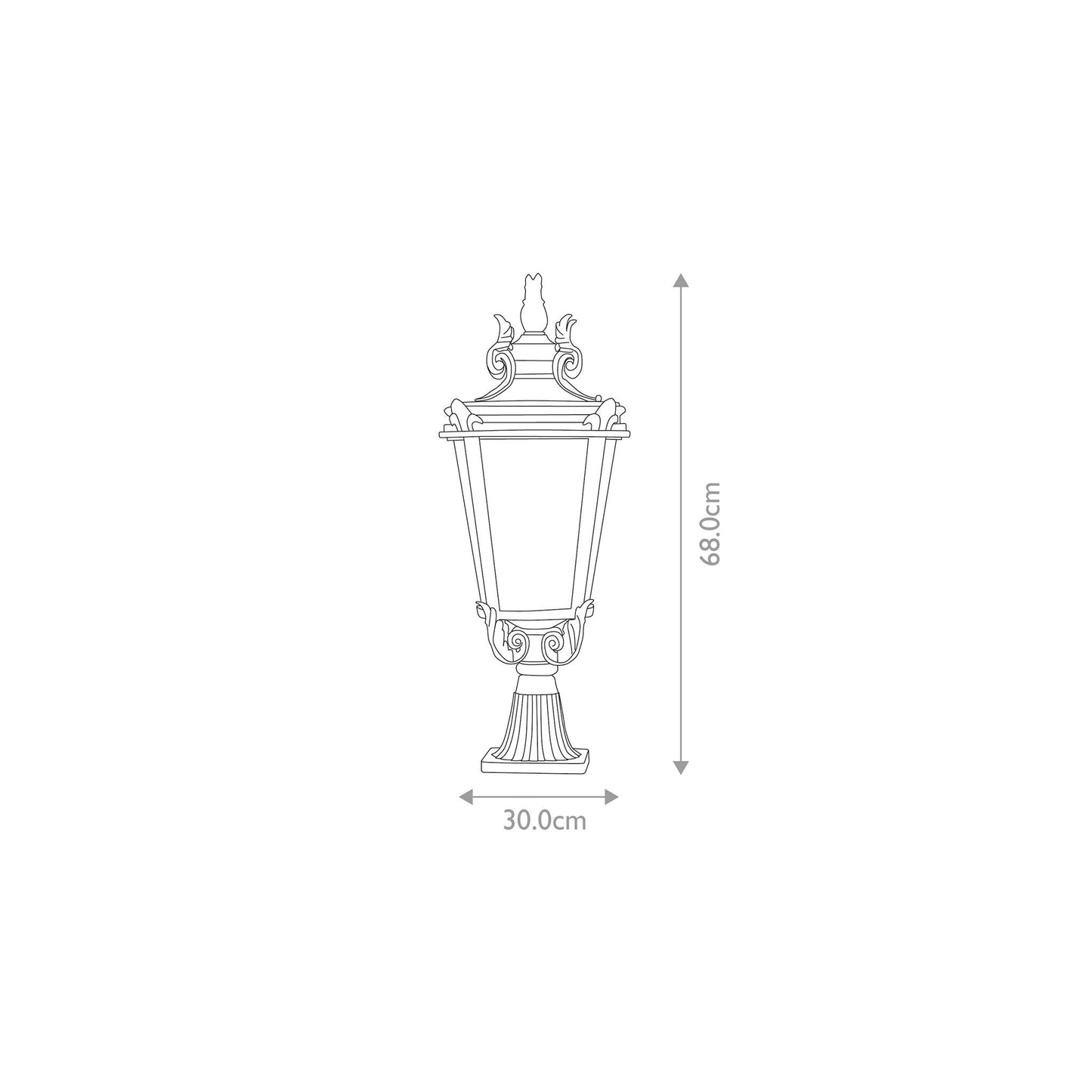 Baltimore 1-Light Pedestal Lantern in Weathered Bronze