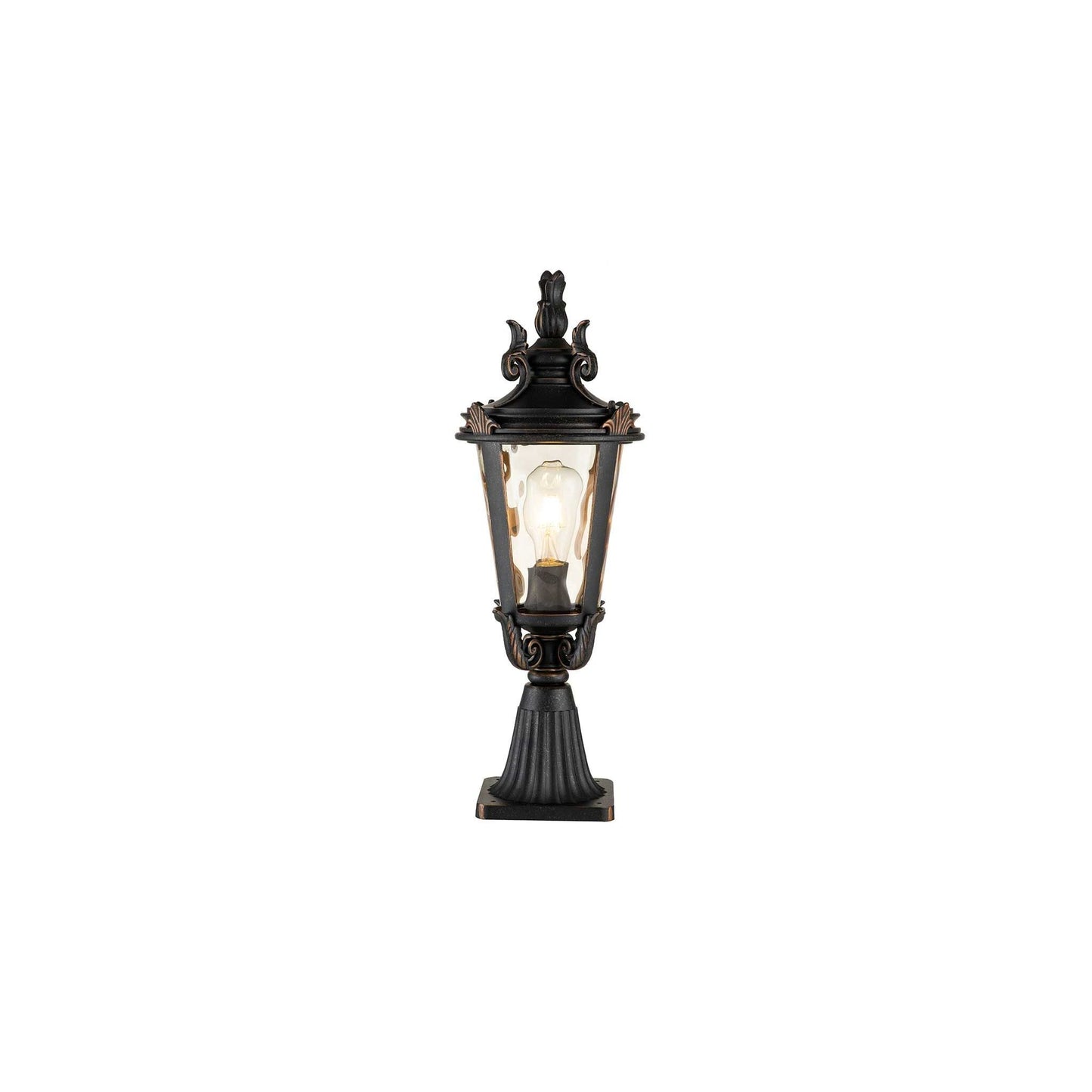 Baltimore 1-Light Pedestal Lantern in Weathered Bronze
