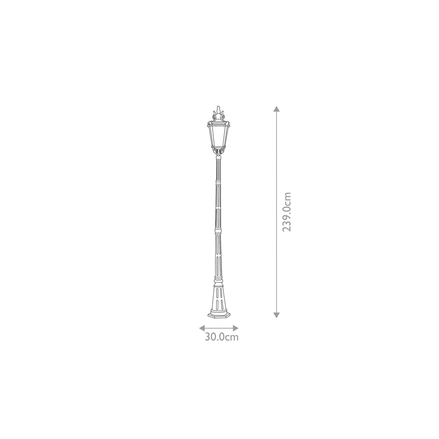 Baltimore 1-Light Large Lamp Post in Weathered Bronze