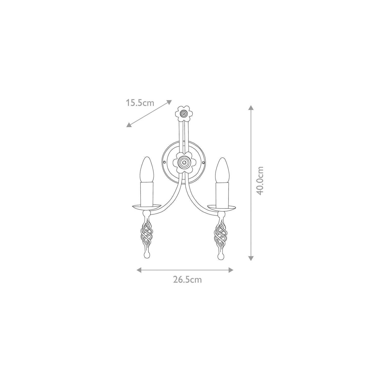 Belfry 2-Light Wall Light in Black