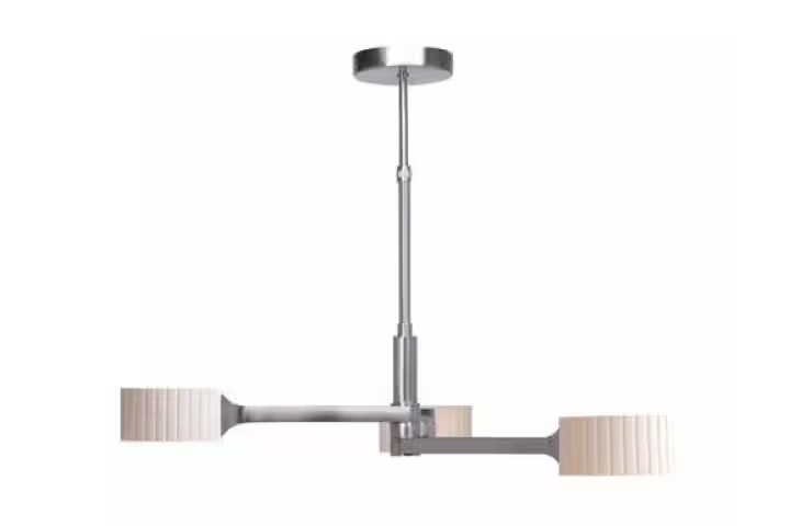 Brahma Three-Light Pendant with Raw Porcelain