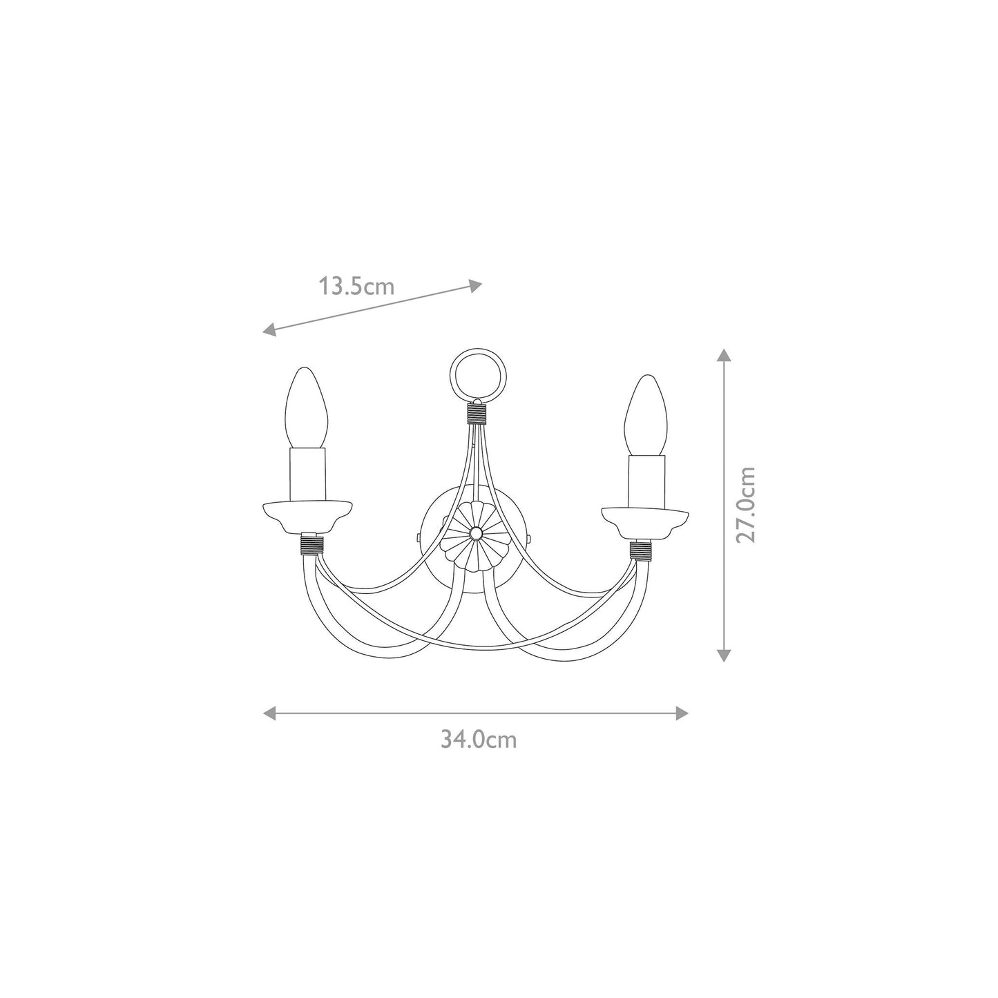 Carisbrooke 2-Light Wall Light in Black