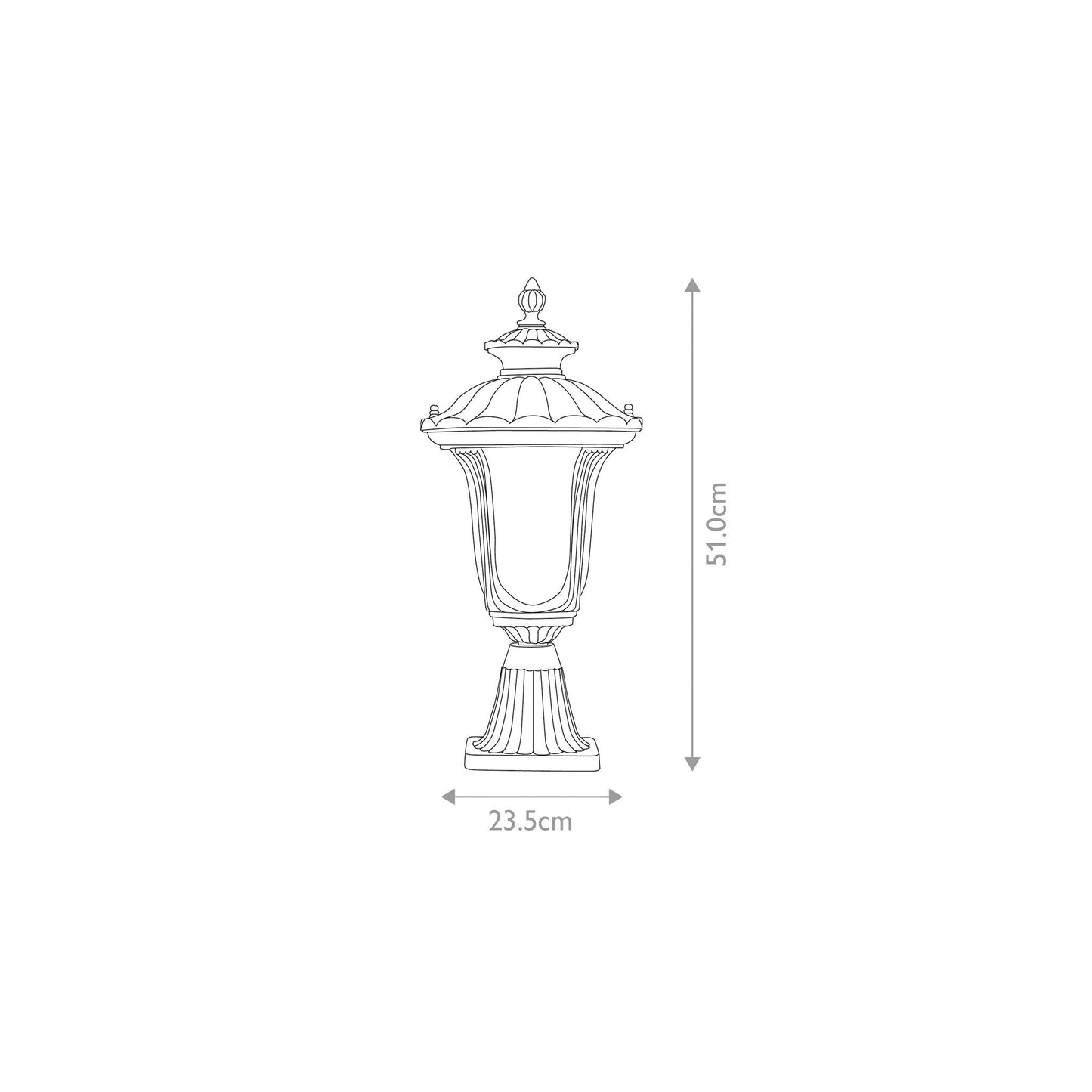 Chicago 1-Light Small Pedestal Lantern
