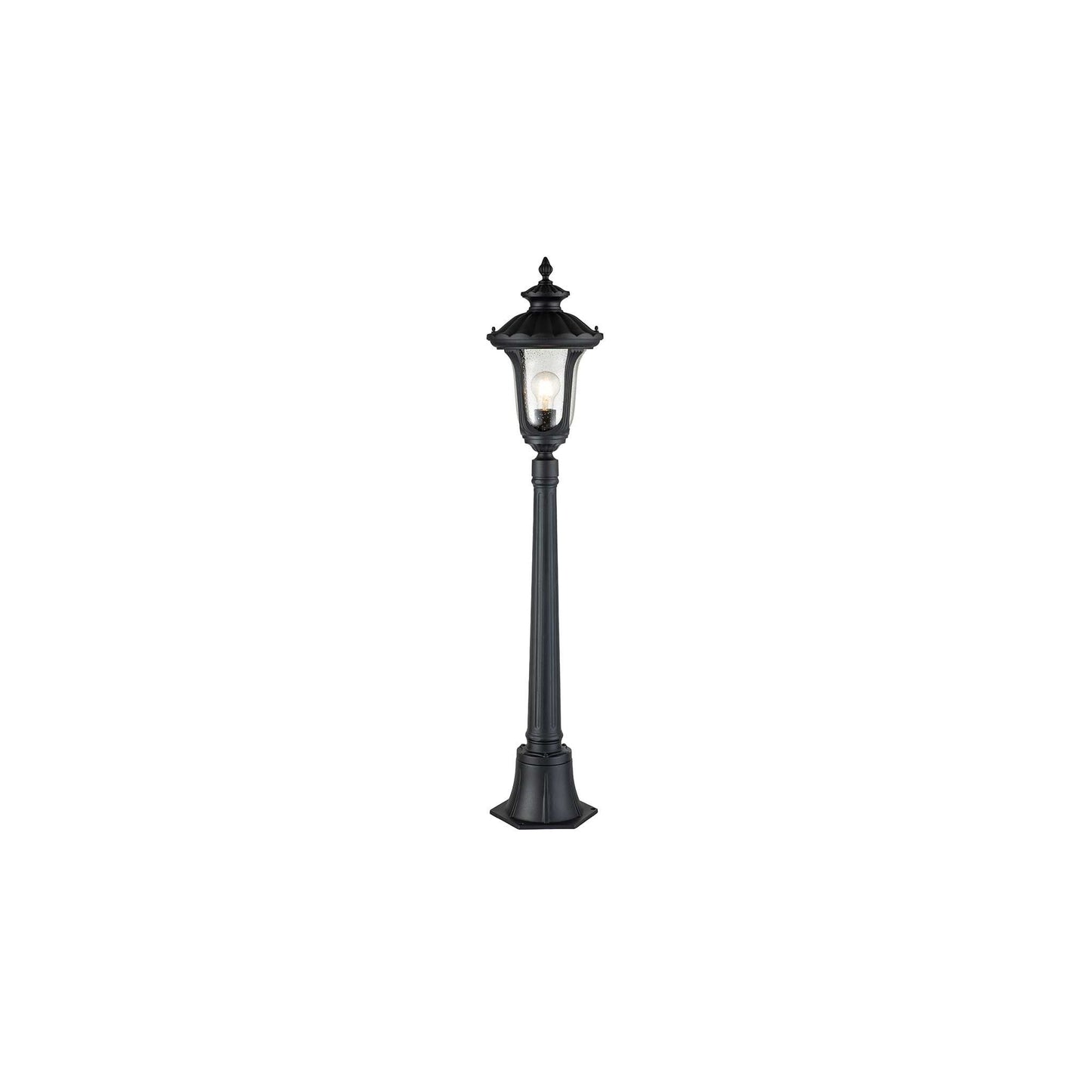 Chicago 1-Light Small Pillar Lantern in Textured Black