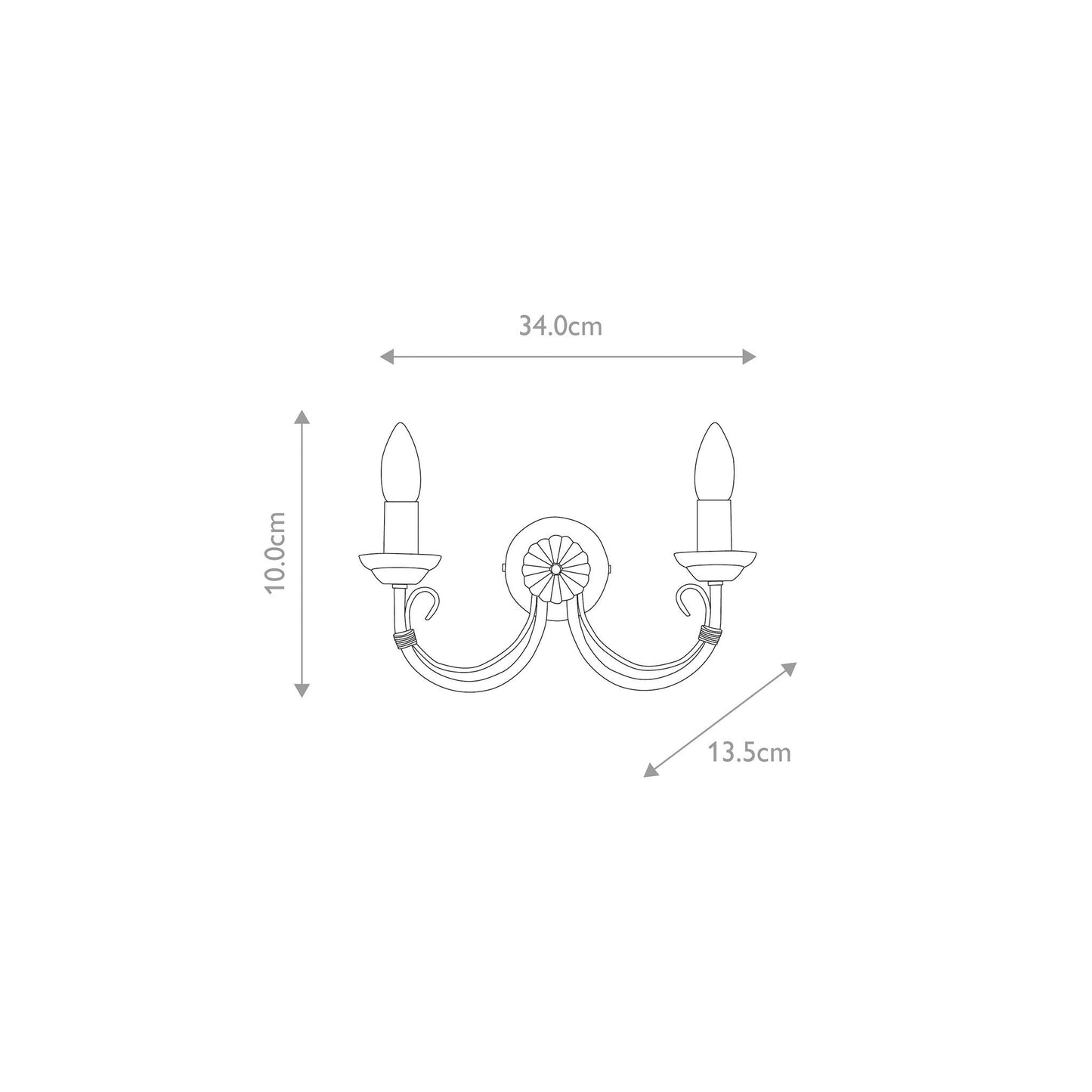 Chartwell 2-Light Wall Light in Black