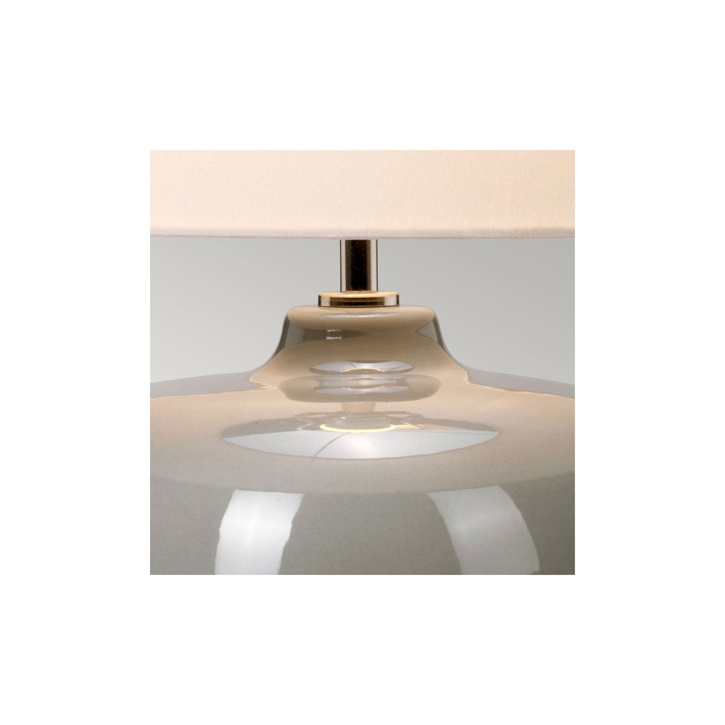 Chalk Farm Table Lamp in Light Grey and Chalk White with Ivory Shade