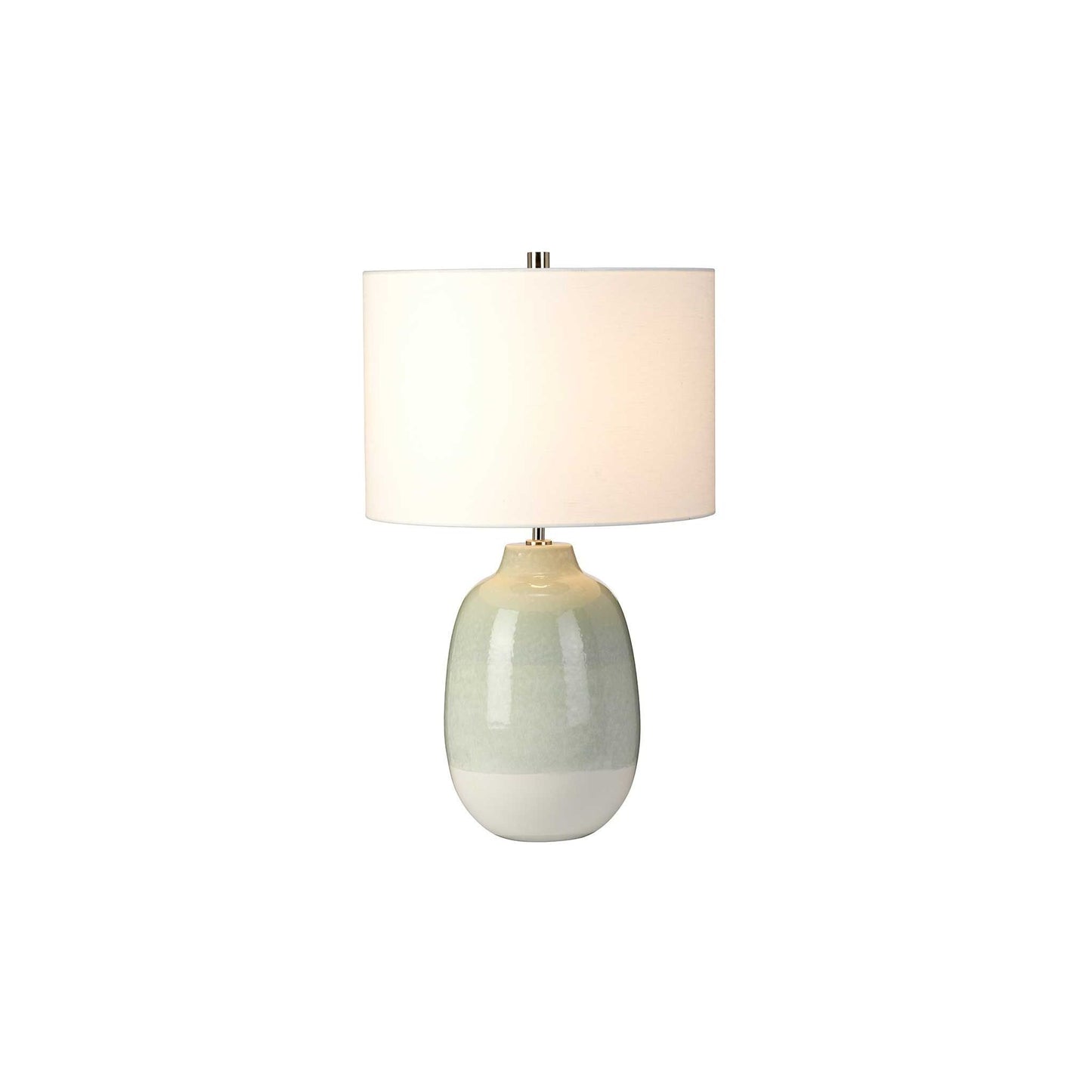 Chelsfield 1-Light Table Lamp in Pale Green and White with White Shade