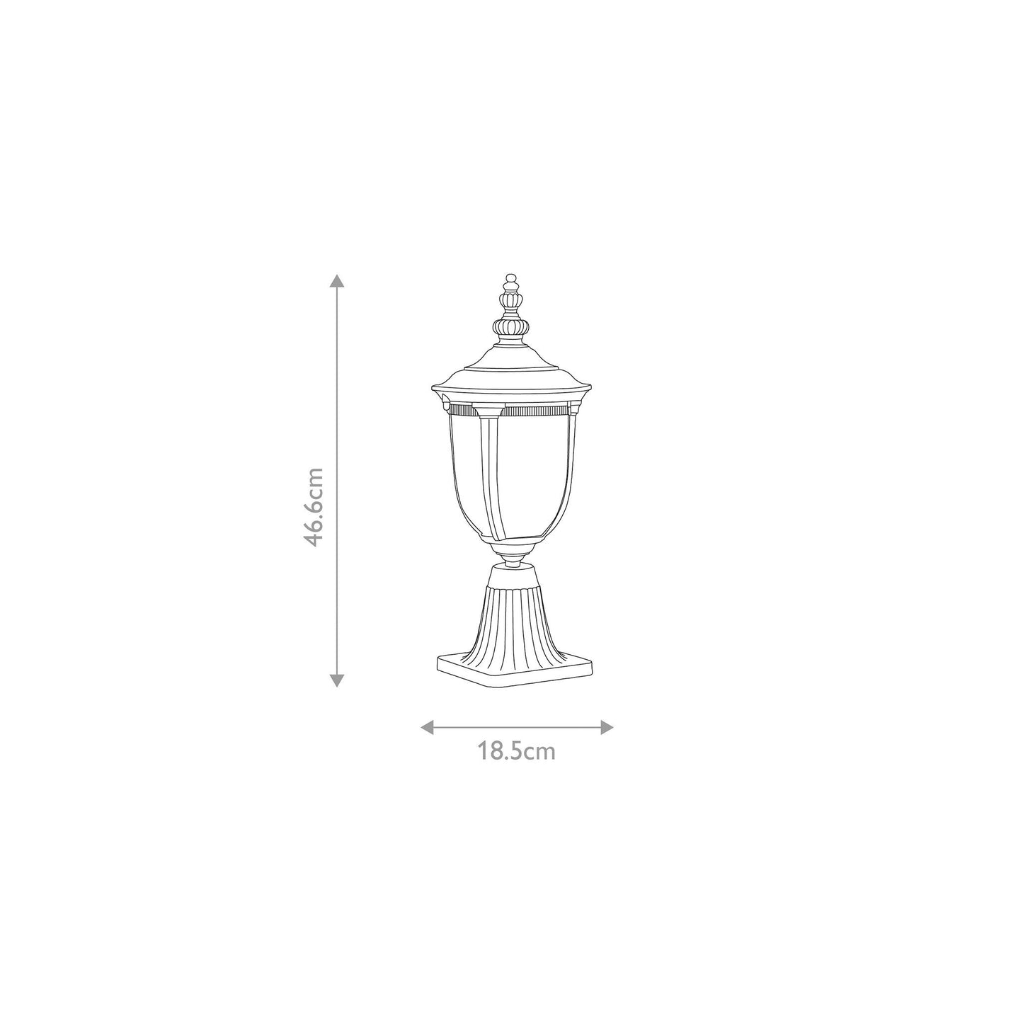 Cleveland 1-Light Small Pedestal Lantern in Weathered Bronze
