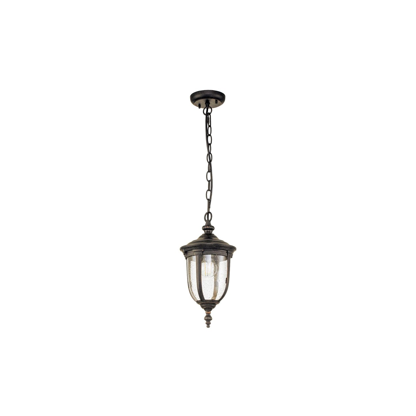 Cleveland 1-Light Small Chain Lantern in Weathered Bronze