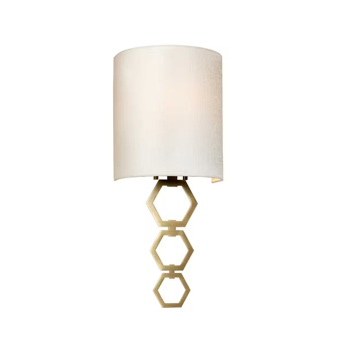Clark 1-Light Wall Light with Ivory Faux Silk Shade