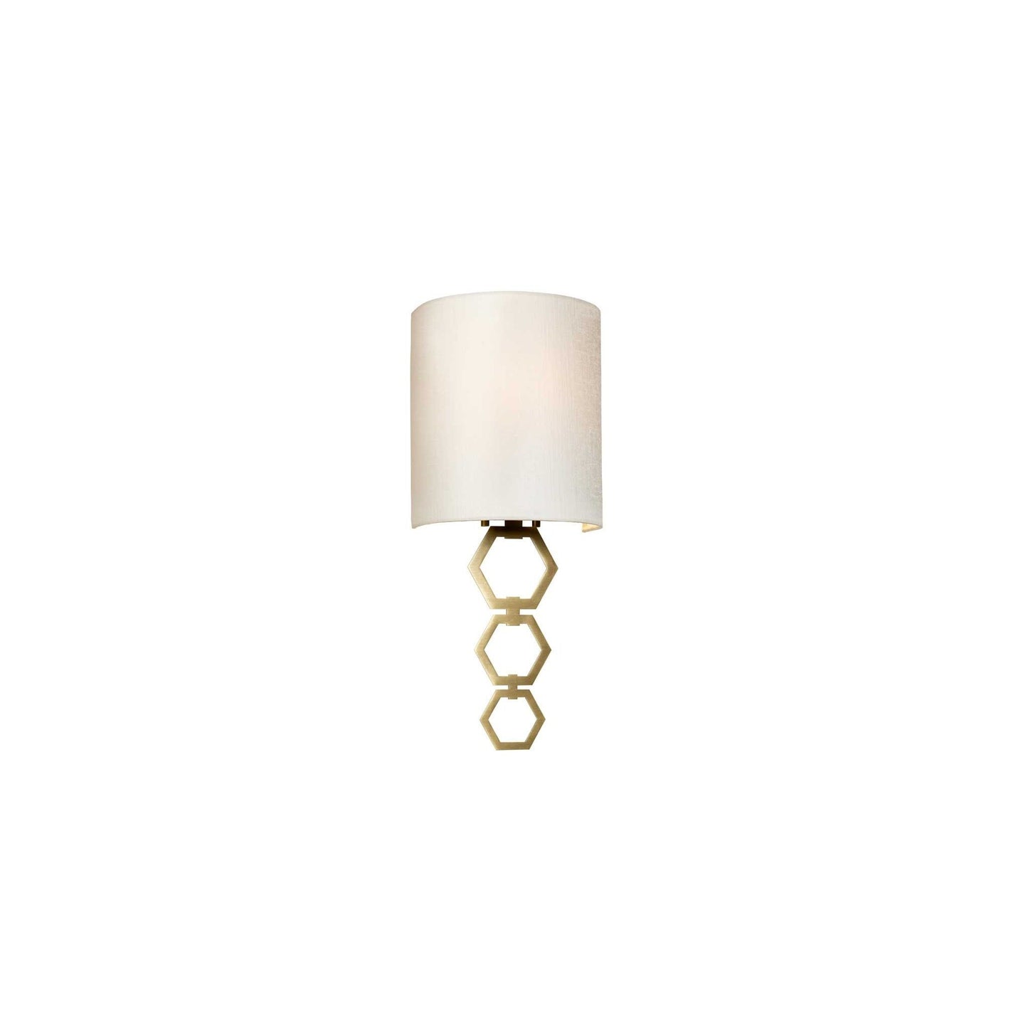 Clark 1-Light Wall Light with Ivory Faux Silk Shade