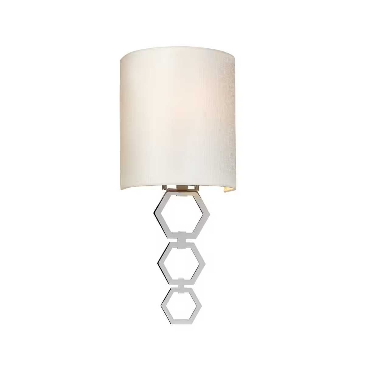 Clark 1-Light Wall Light with Ivory Faux Silk Shade