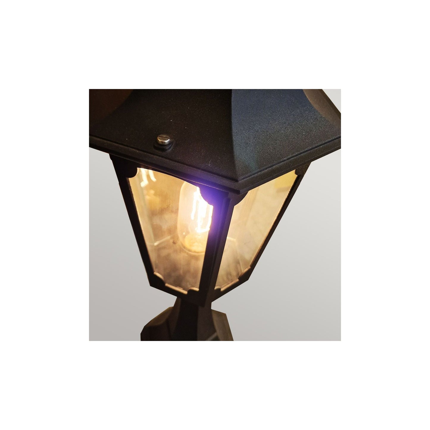 Chapel 1-Light Pedestal Lantern in Black