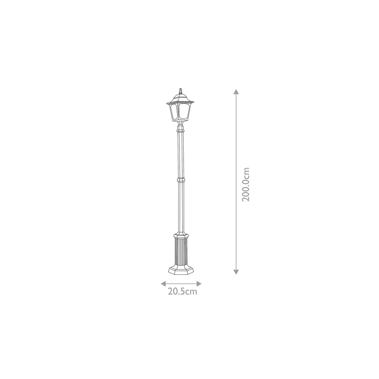 Chapel 1-Light Lamp Post in Black