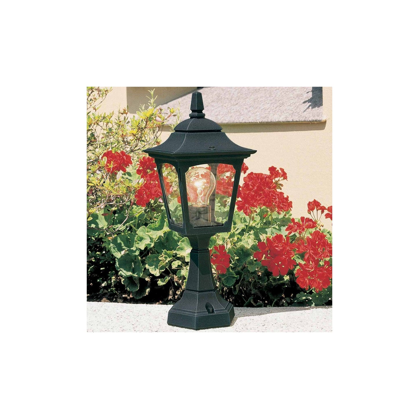 Chapel 1-Light Pedestal Lantern in Black