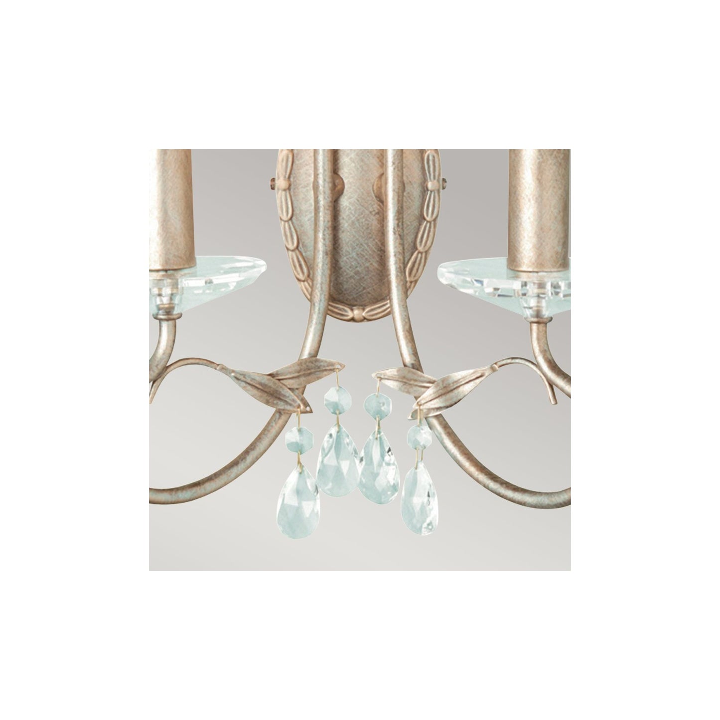 Christina 2-Light Wall Light in Silver and Gold Patina