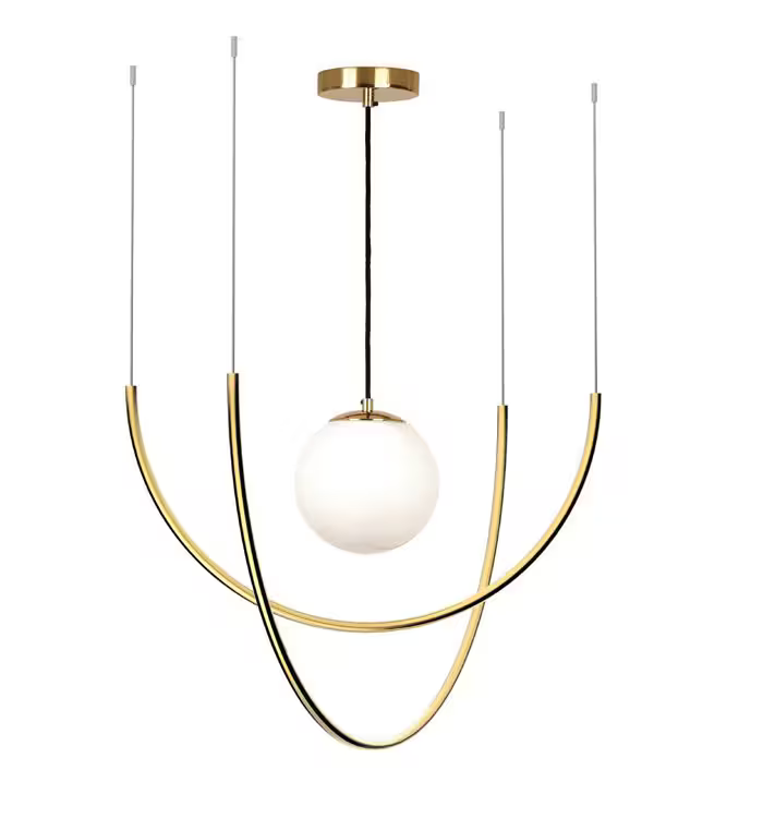 Gaudi Double-Chain Pendant with White Glass