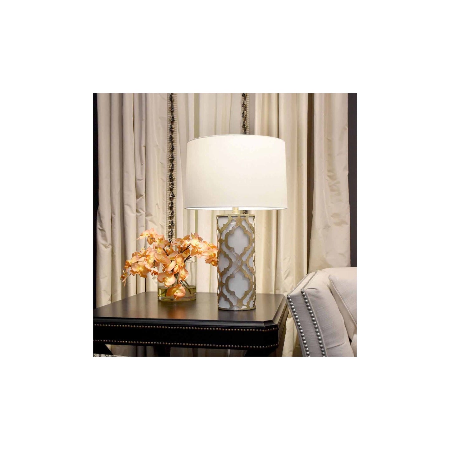 Arabella 1-Light Table Lamp with White Shade