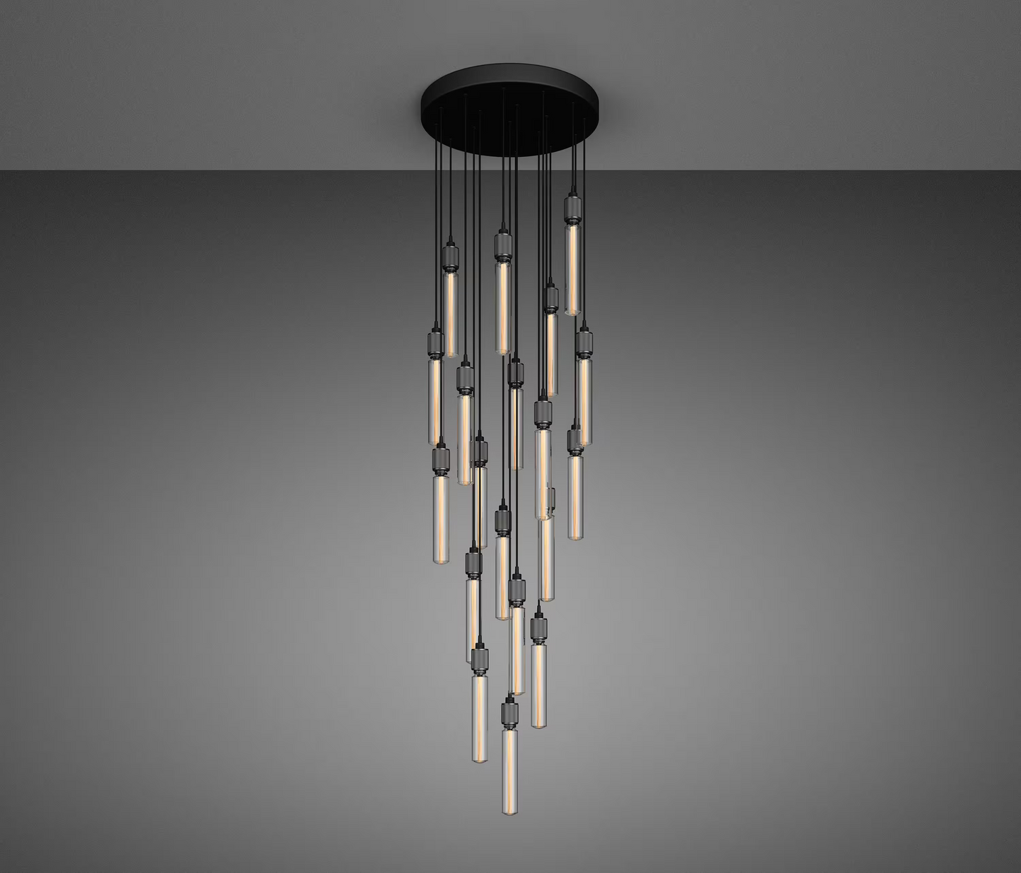 Heavy Metal 19-Light CASCADE Surface Pendant Chandelier