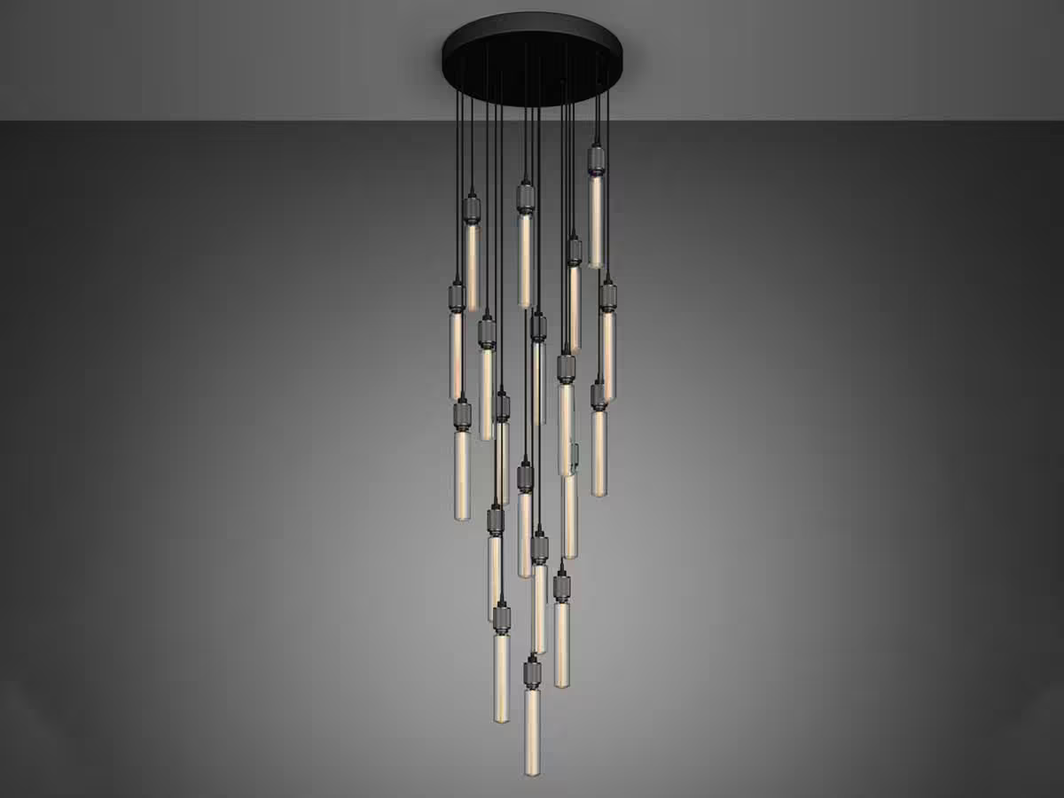 Heavy Metal 31-Light CASCADE Surface Pendant Chandelier