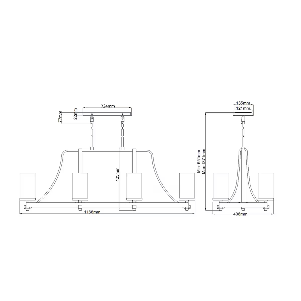 Angelo 8-Light Isle Pendant Chandelier