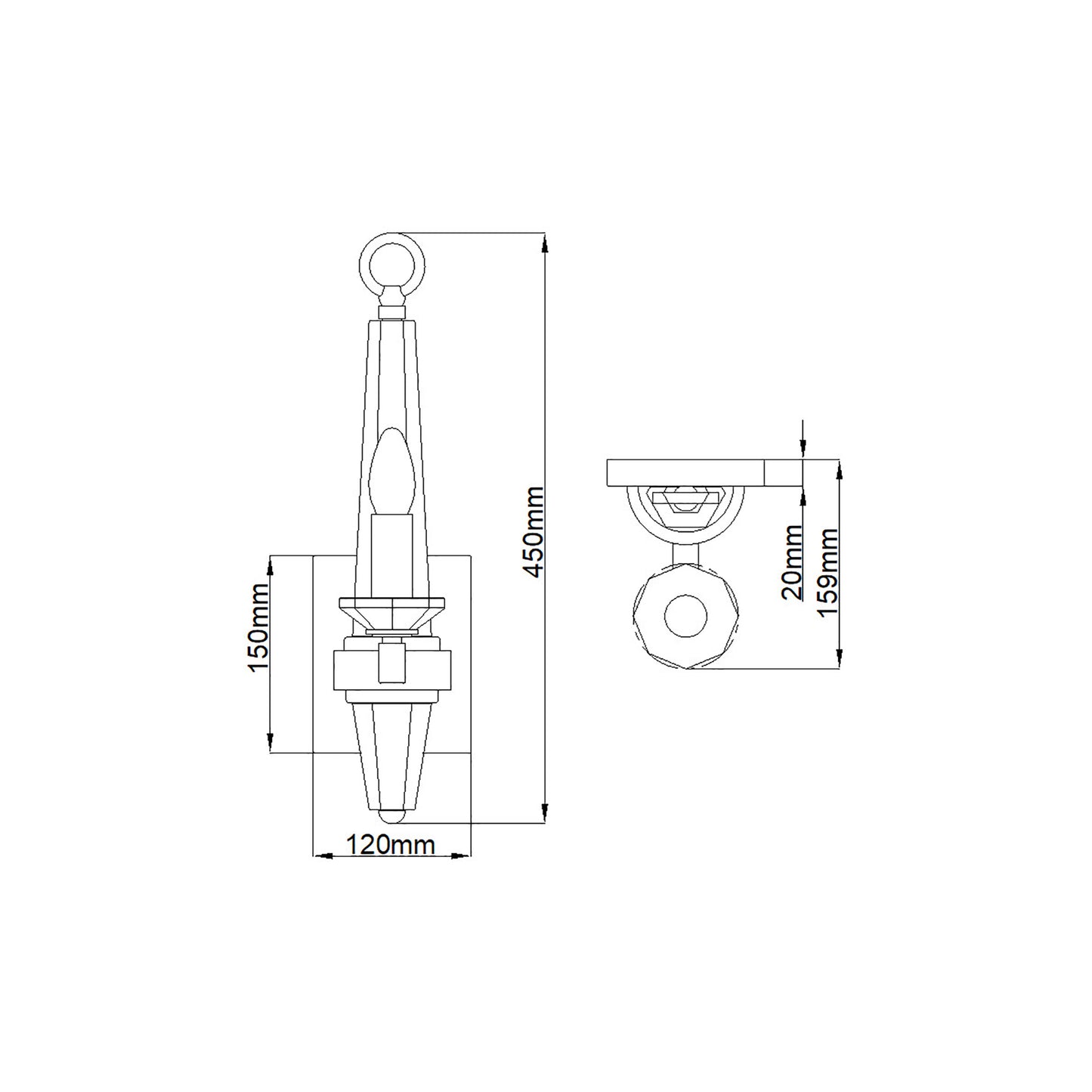 Ascher 2-Light Wall Light in Polished Nickel