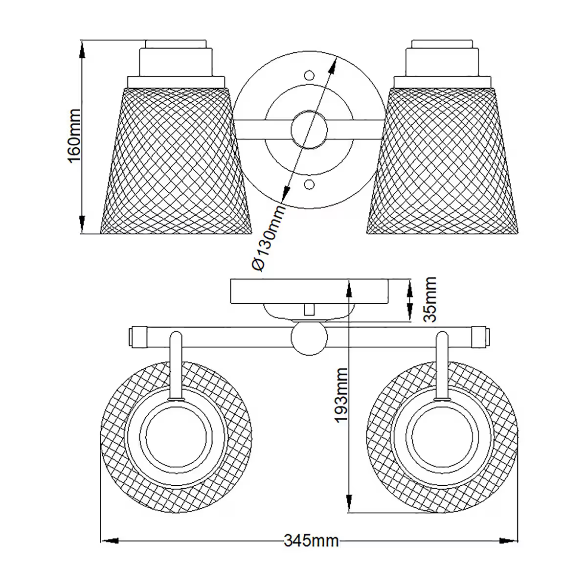 Hudson 2-Light Wall Light