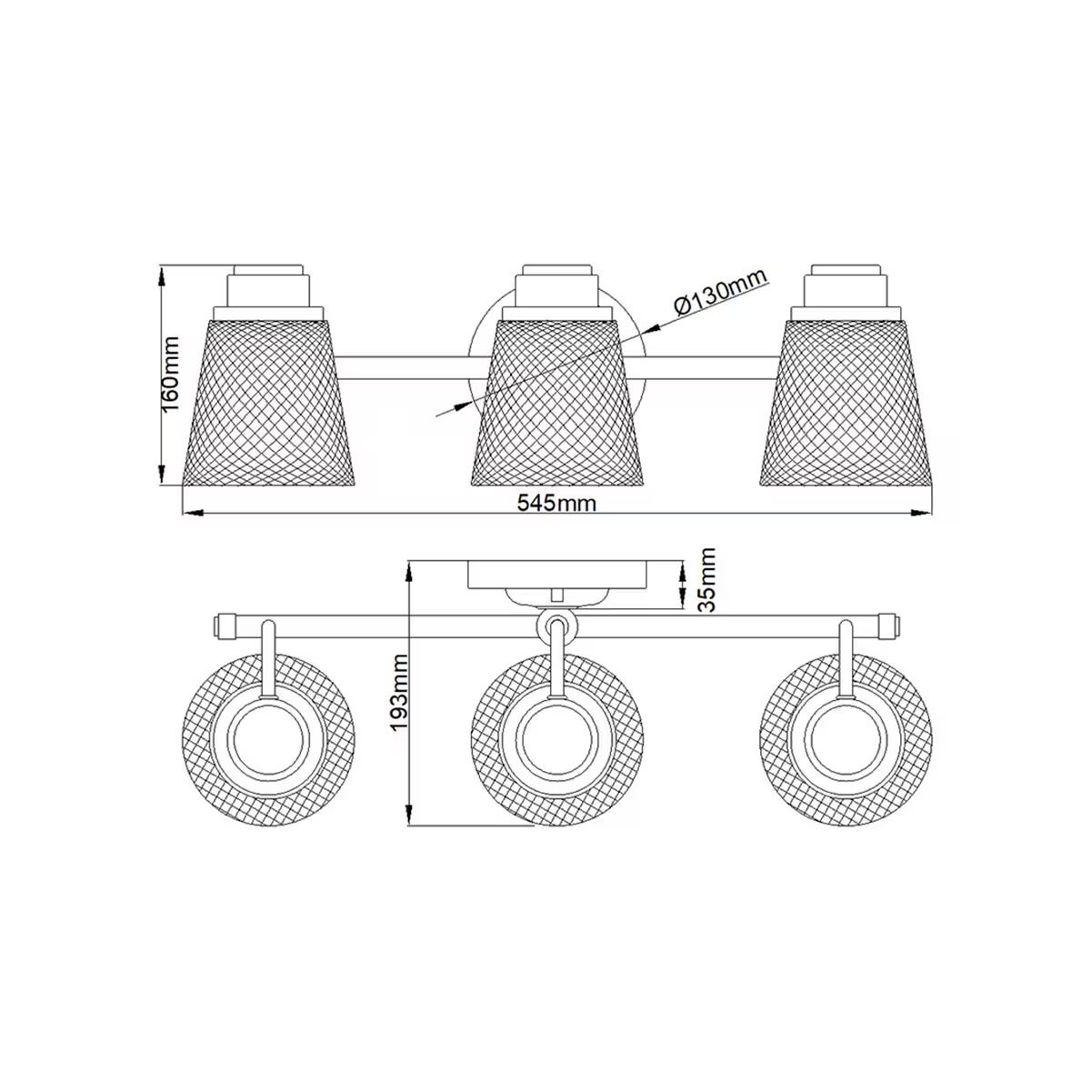 Hudson 3-Light Wall Light