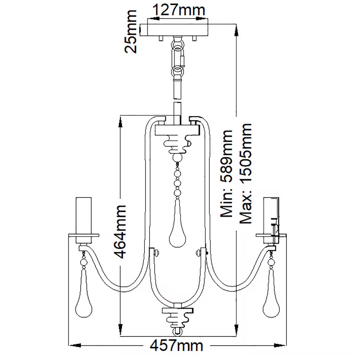Karlee 3-Light Chandelier