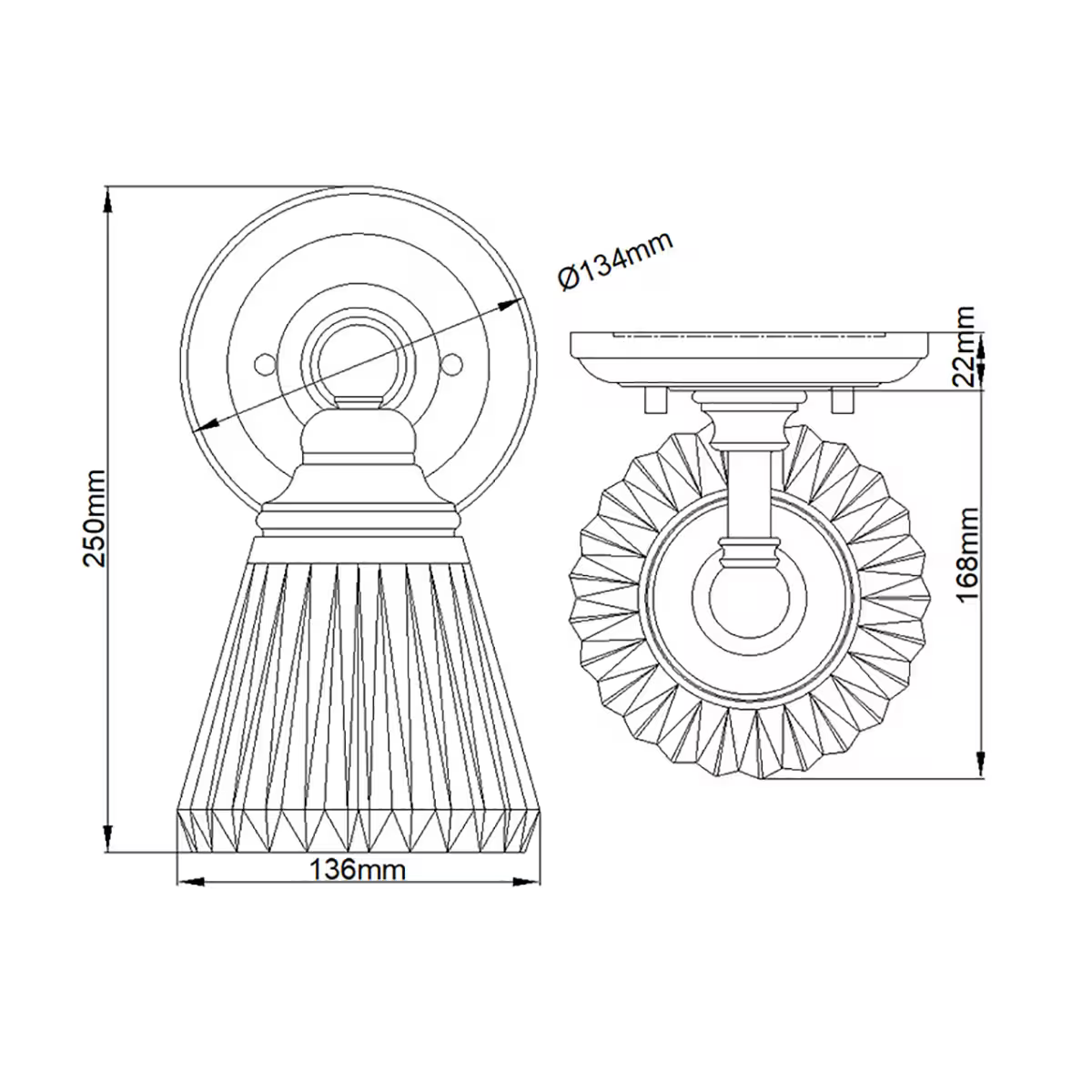 Keynes 1-Light Wall Light in Polished Chrome