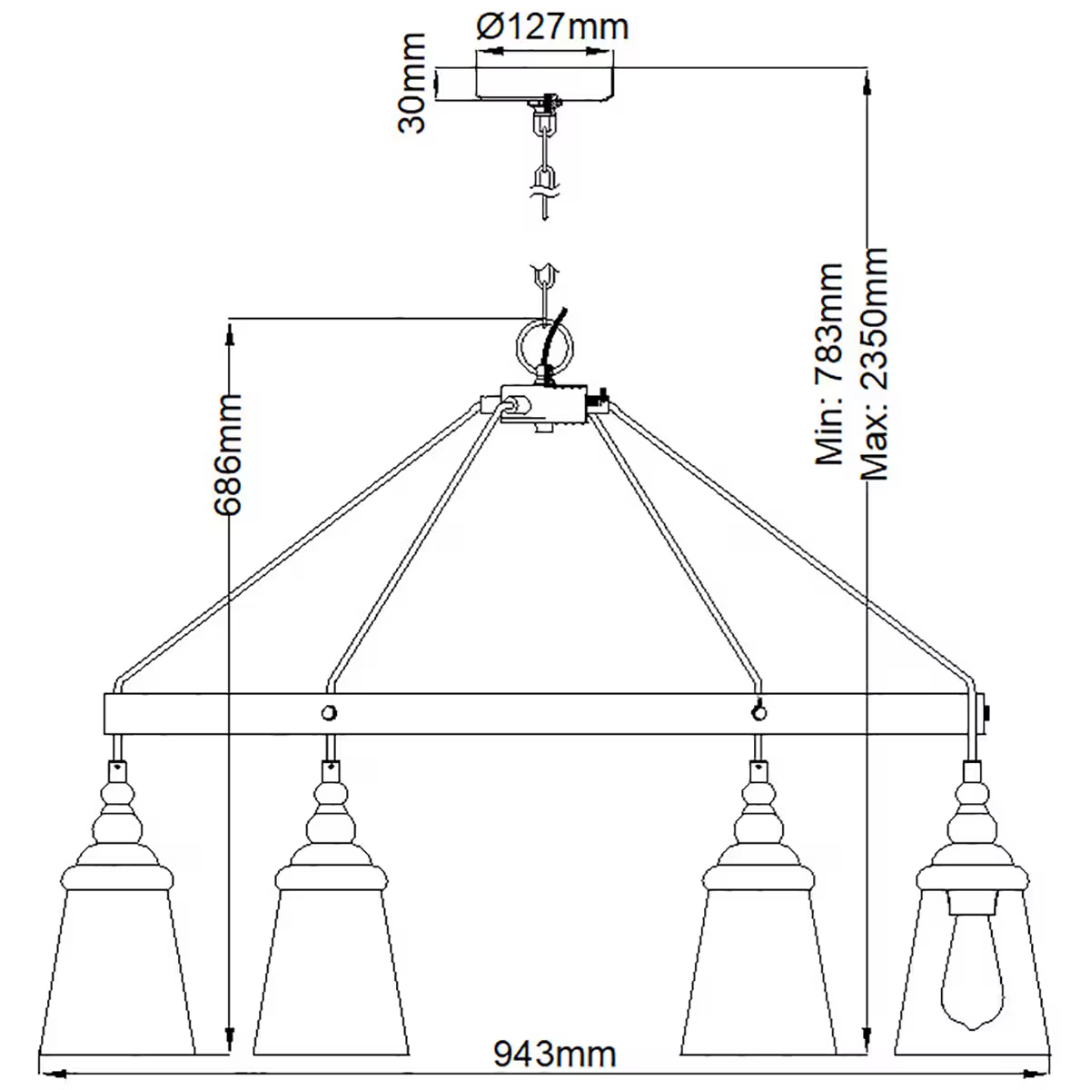 Loras 6-Light Chandelier